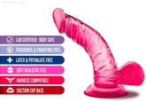 B Yours By Blush® | Sweet N' Hard 8 Realistic Curved G-Spot 6.5-Inch Long Dildo With Balls & Suction Cup Base-French Quarter Lingerie